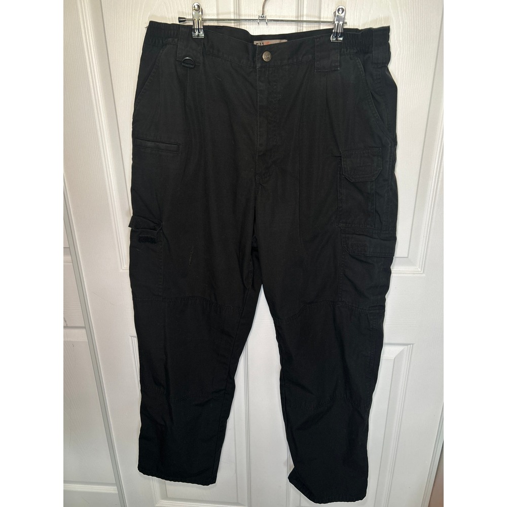 5.11 Tactical Cargo Pants‎ Mens 38x32 Black Utility Work FAINT BLEACH MARK